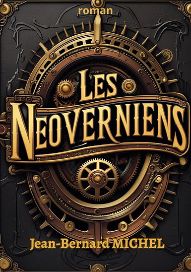 Jean-Michel BERNARD, auteur de romans SF, en relation avec le monde de Jules Verne. L'image évoque la science-fiction, l'anticipation, le genre steampunk, rétrofuturiste, il évoque l'aventure sur des machines volantes ou des sous-marins, et des mondes merveilleux.