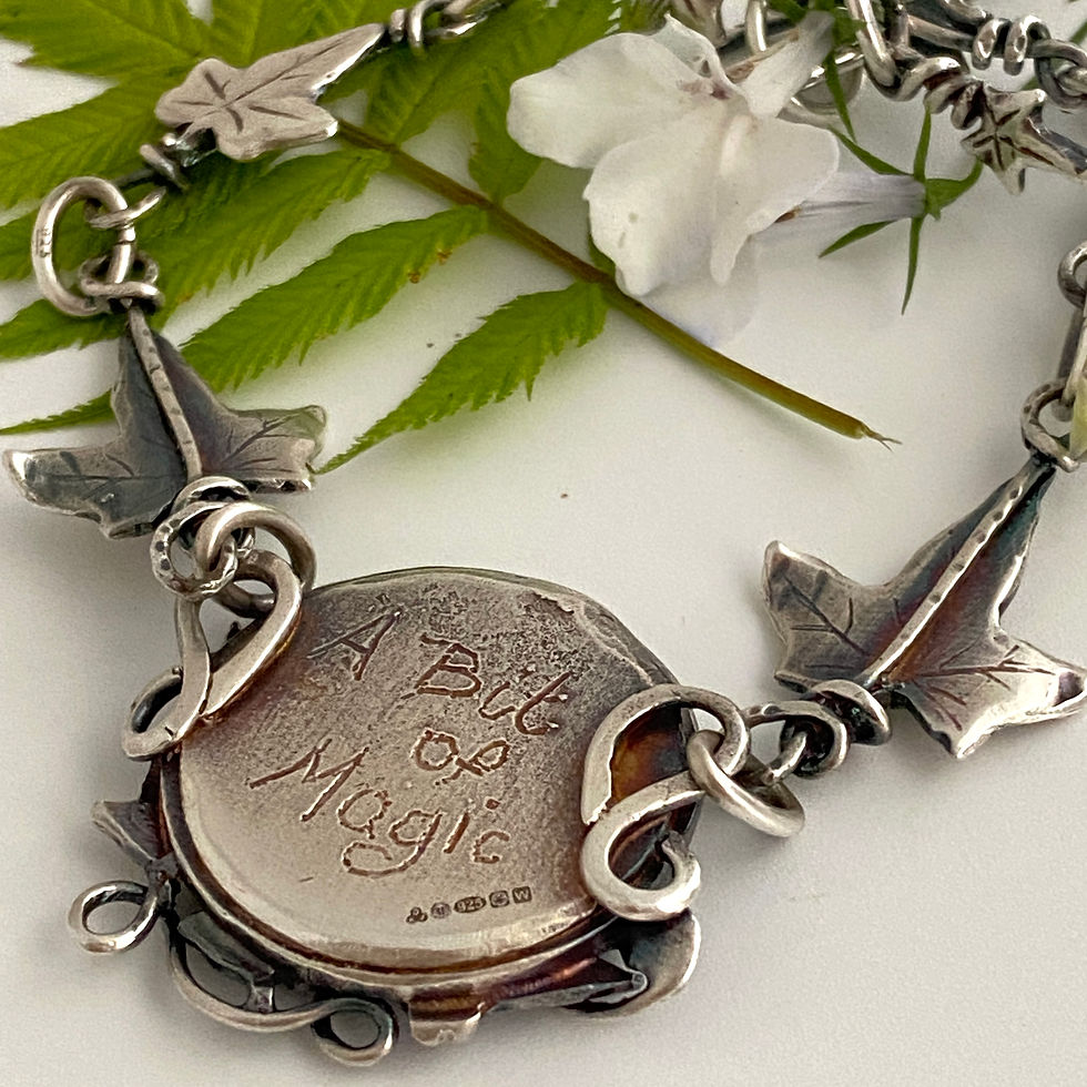 Thumbnail: Hedgehog and Ivy Leaf Necklace © - Oxidised W&F