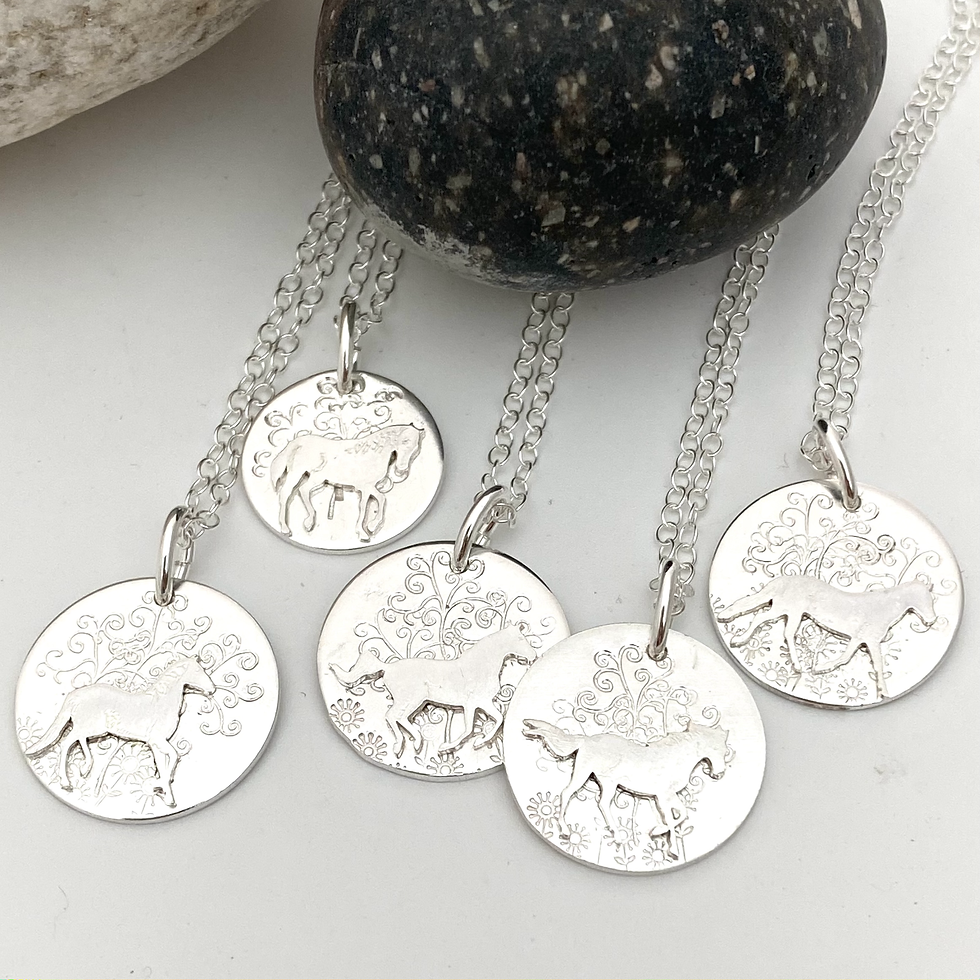 Thumbnail: Wild Horses Solid Silver Coin Pendant with Chain.