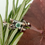 Thumbnail: Emerald Oxidised Silver Twig Ring Silver (pre-order)