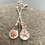 Thumbnail: Earrings Seashore Long Drop Mis-Matched Silver Copper Earrings F&W