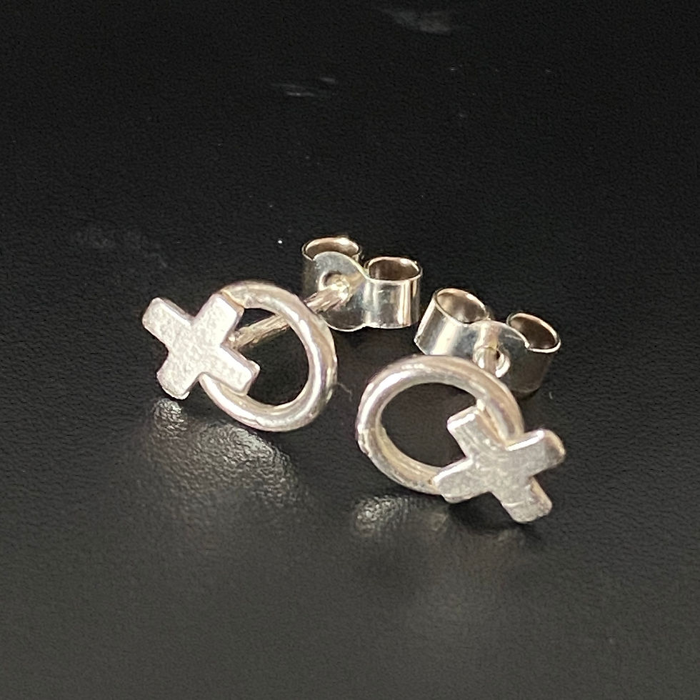 Thumbnail: A Hug and a Kiss Sterling Silver Stud Earrings