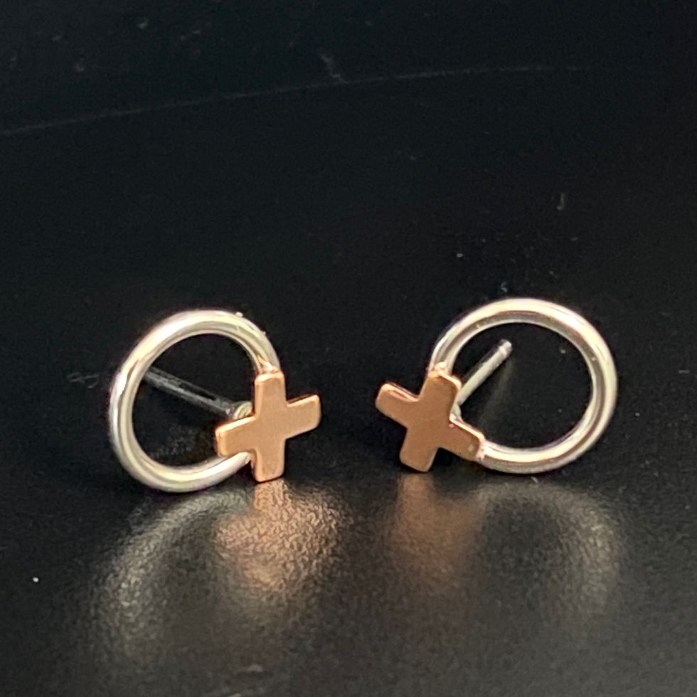 Thumbnail: A Hug and a Kiss Sterling Silver Stud Earrings