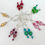 Thumbnail: Venetian Murano Glass Heart Earrings Long Drop  Murano Glass Heart and Crystals