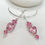 Thumbnail: Venetian Murano Glass Heart Earrings Long Drop  Murano Glass Heart and Crystals