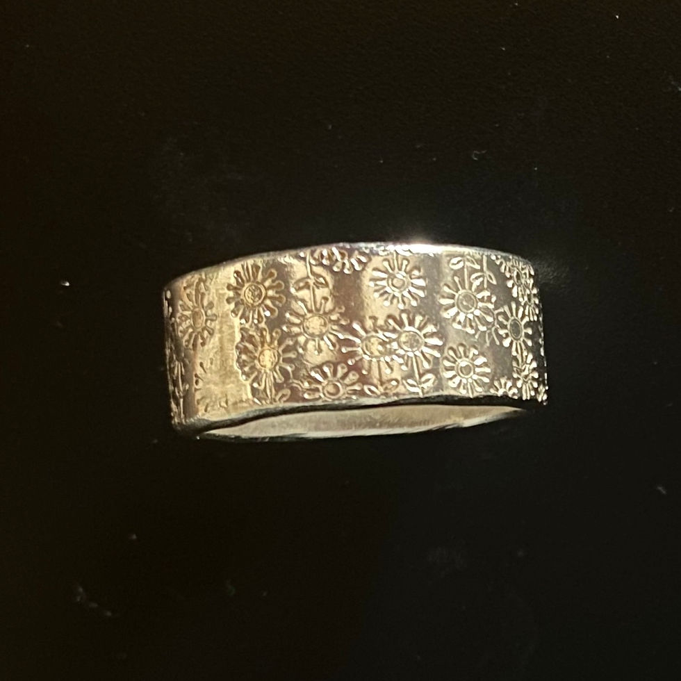 Thumbnail: Daisy Flower Solid Silver  Ring.  Size N 1/2