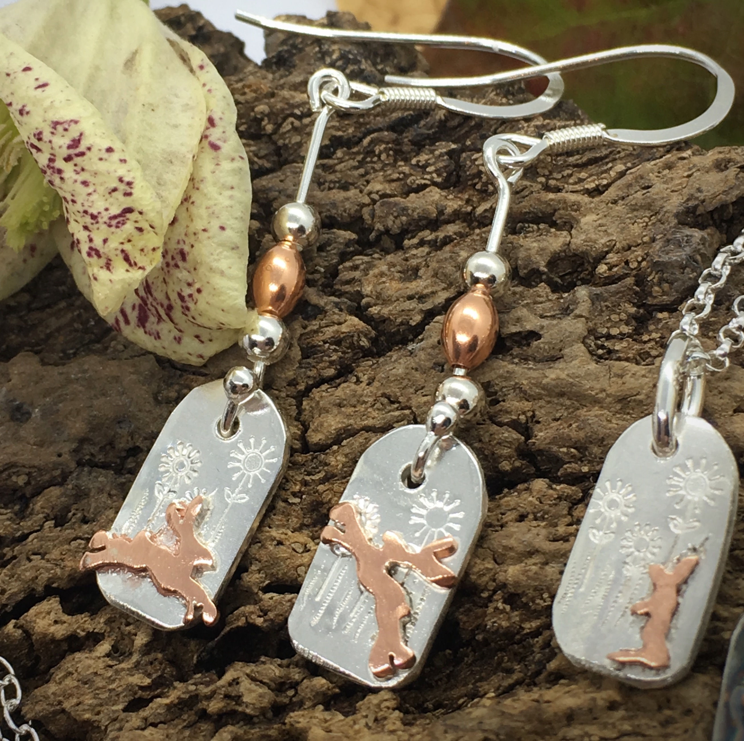 Boxing Hare Mis-Matched Drop Earrings