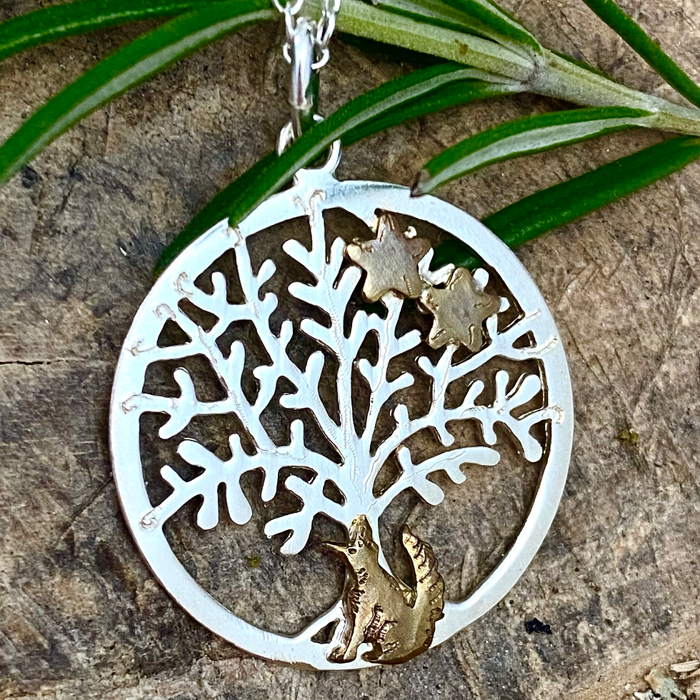 Thumbnail: Dreaming Fox and Tree of Life Pendant © (W)