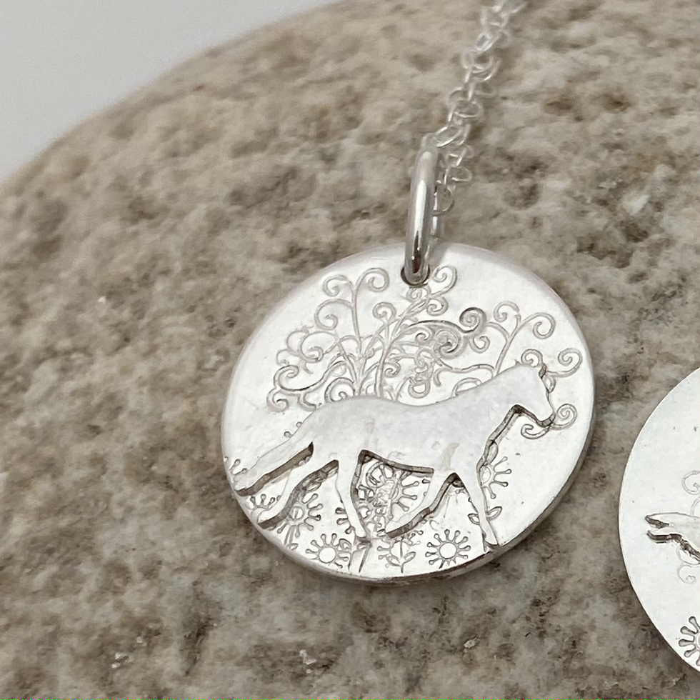Thumbnail: Wild Horses Solid Silver Coin Pendant with Chain.