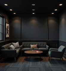 waiting room black color scheme comforta