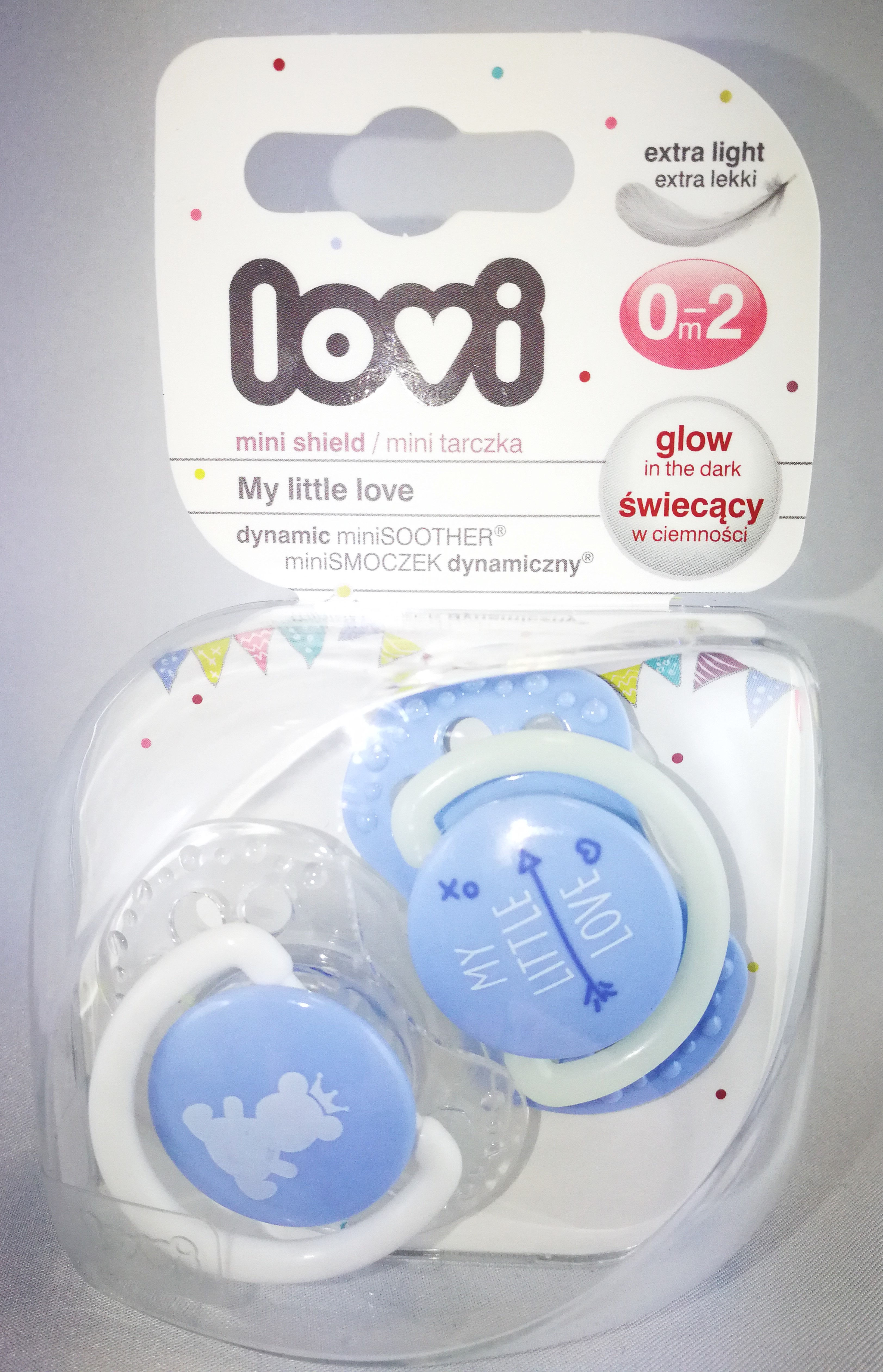 Dynamiczny MINI smoczek do uspokajania 0-2 m, 2 szt., "My little love" "LOVI"