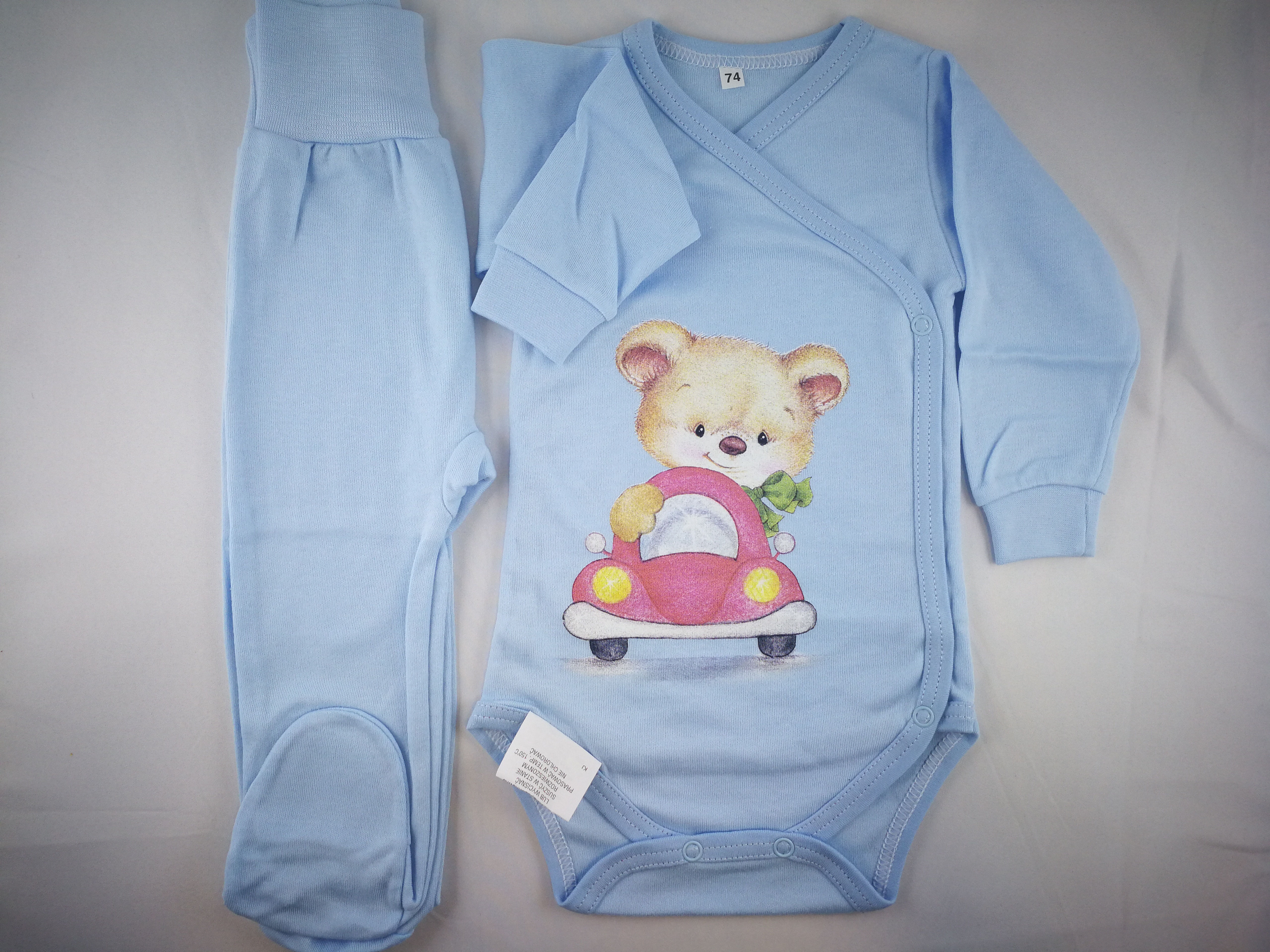 Komplet body kopertowe z półśpiochami, bawełna 100%