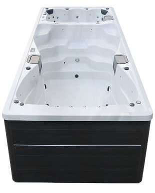 Interior of an H2O brand swim spa