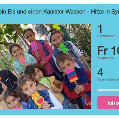 Spende ein Eis und einen Kanister Wasser für die Kinder im Zeltlager!