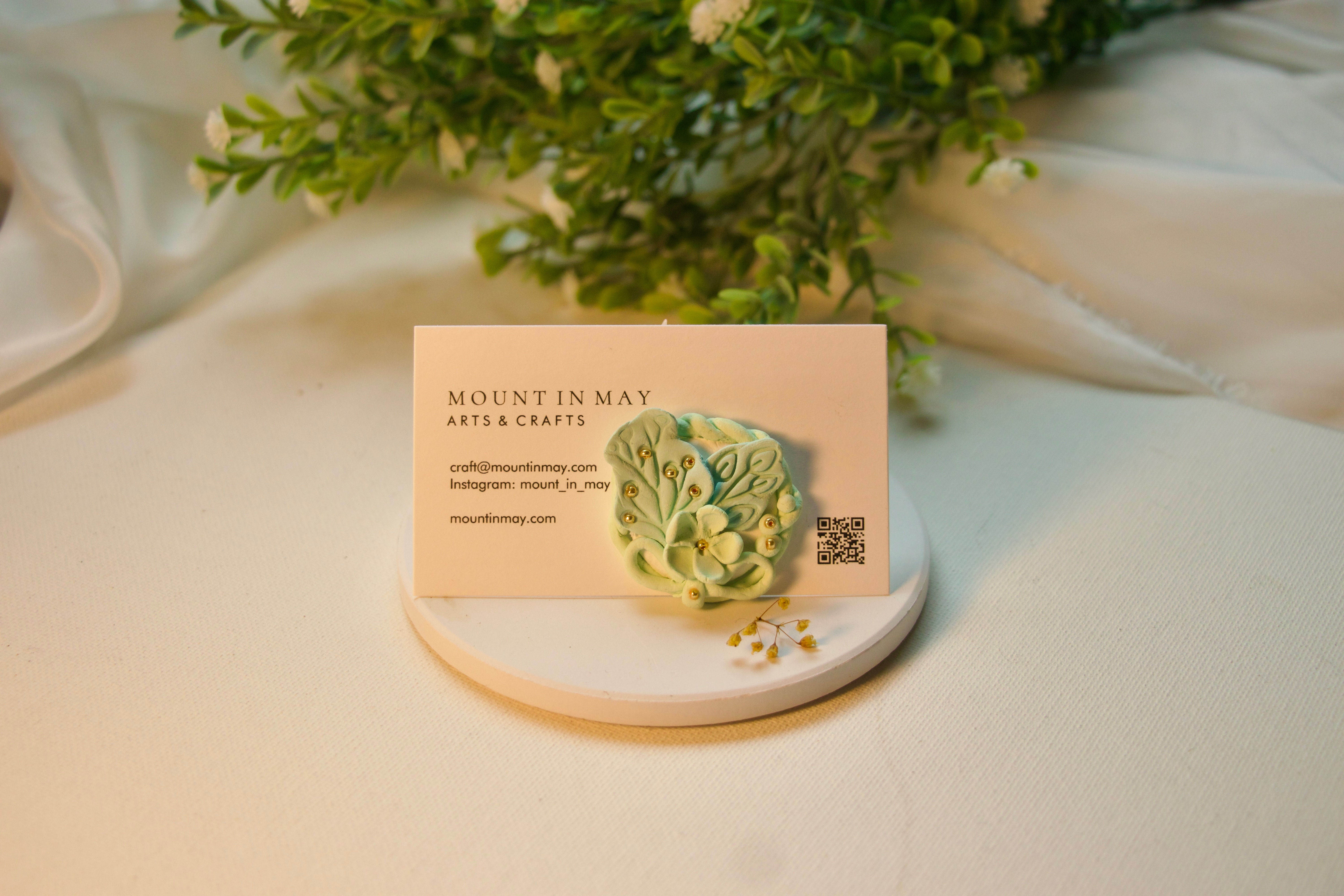 Green Flower Brooch