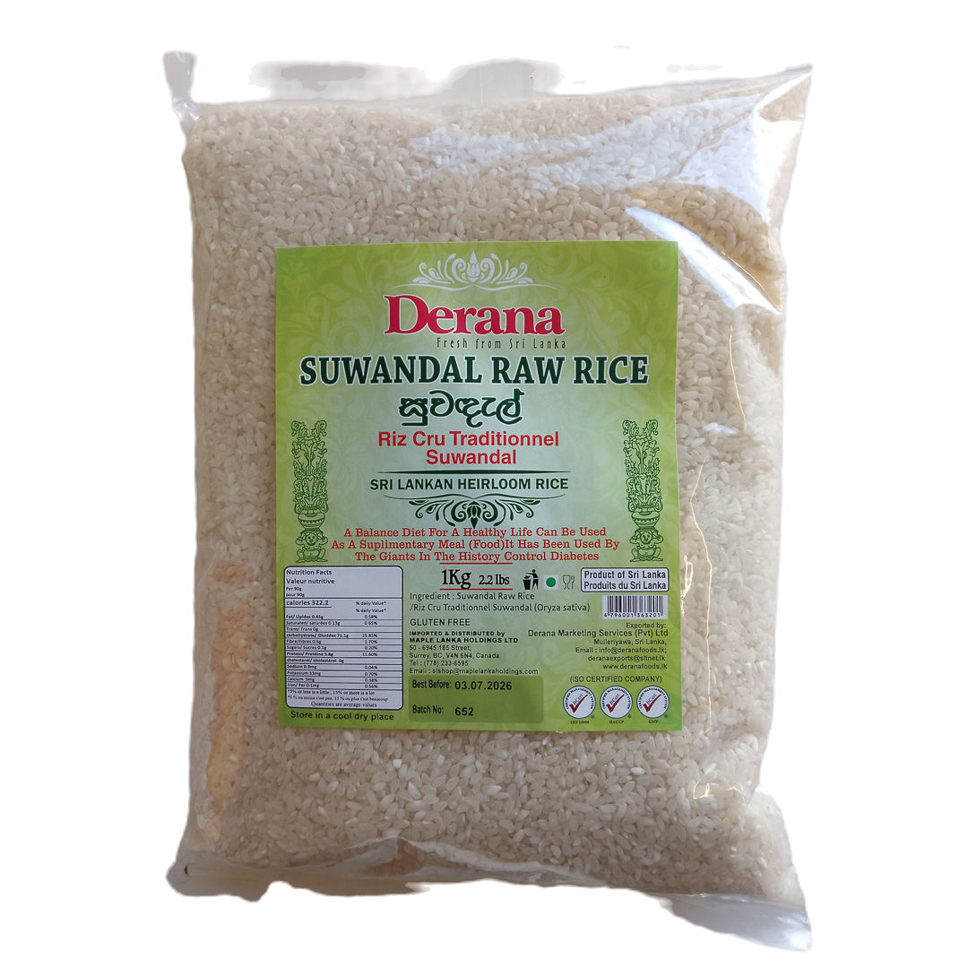 SUWADEL RAW RICE 1KG - DERANA