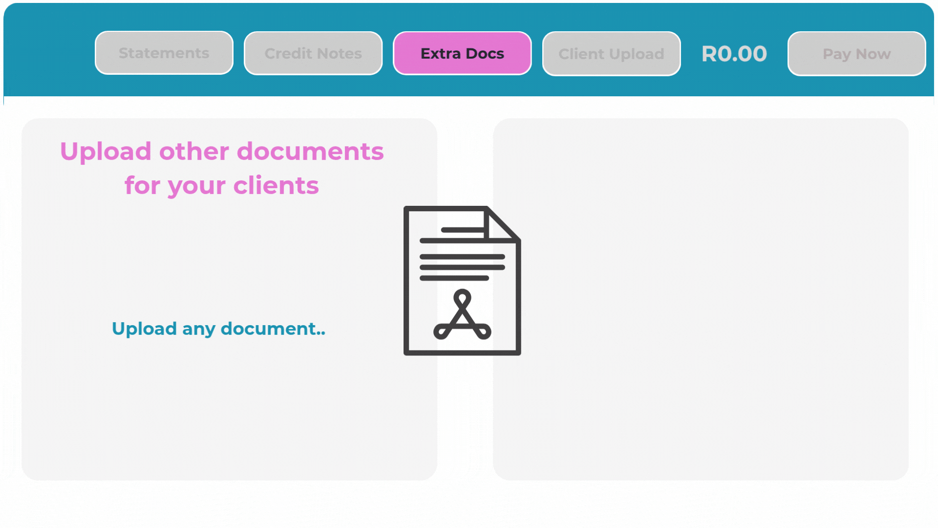 Clients can upload documents from inside the portal