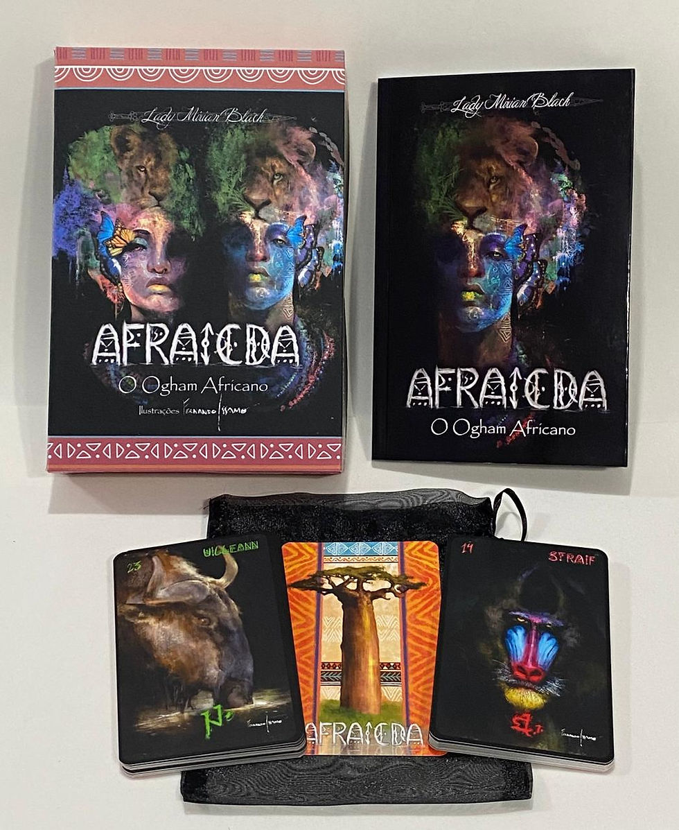 Conjunto completo Oráculo Ogham Afraicda + Kit de Toalha e Lenço