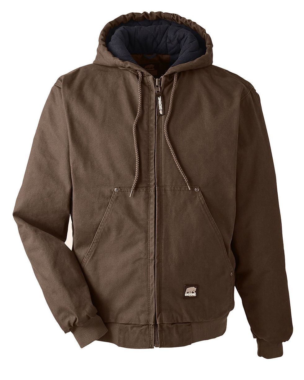 Thumbnail: BERNE Men's Highland Washed Cotton Duck Hooded Softshell Jacket