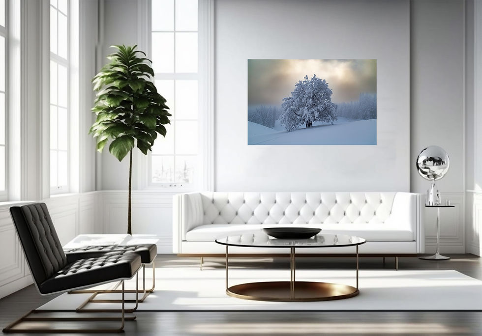 photo de décoration représentant un arbre sous la neige