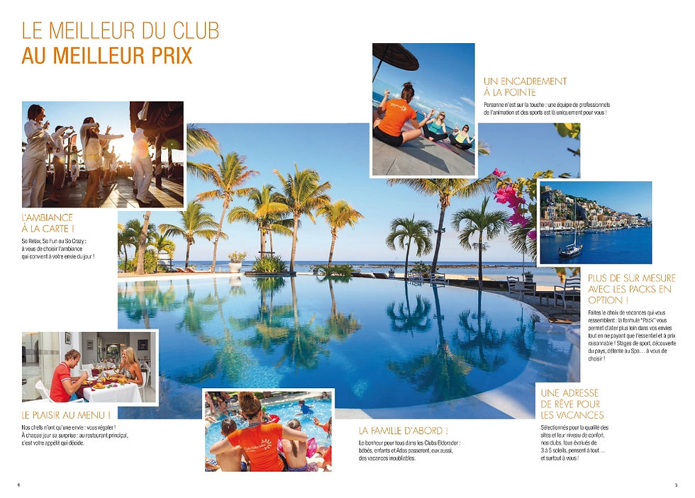 Double page d'une photo de catalogue touristique