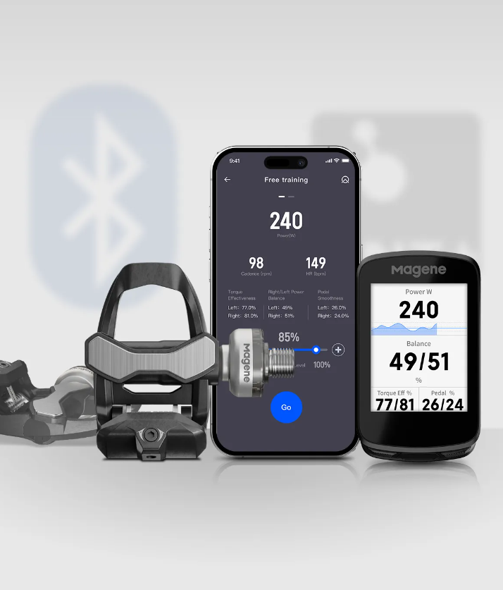 Miniatura: Pedales con Potenciómetro Magene P715 Carbono