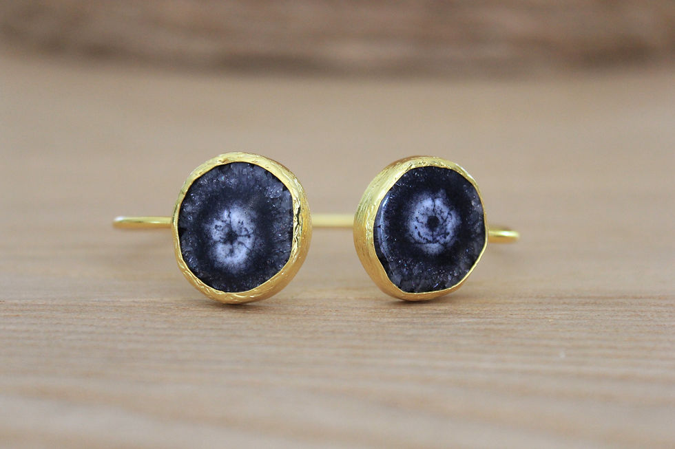 AB2AB - Solar Agate Bracelet Gold: Black