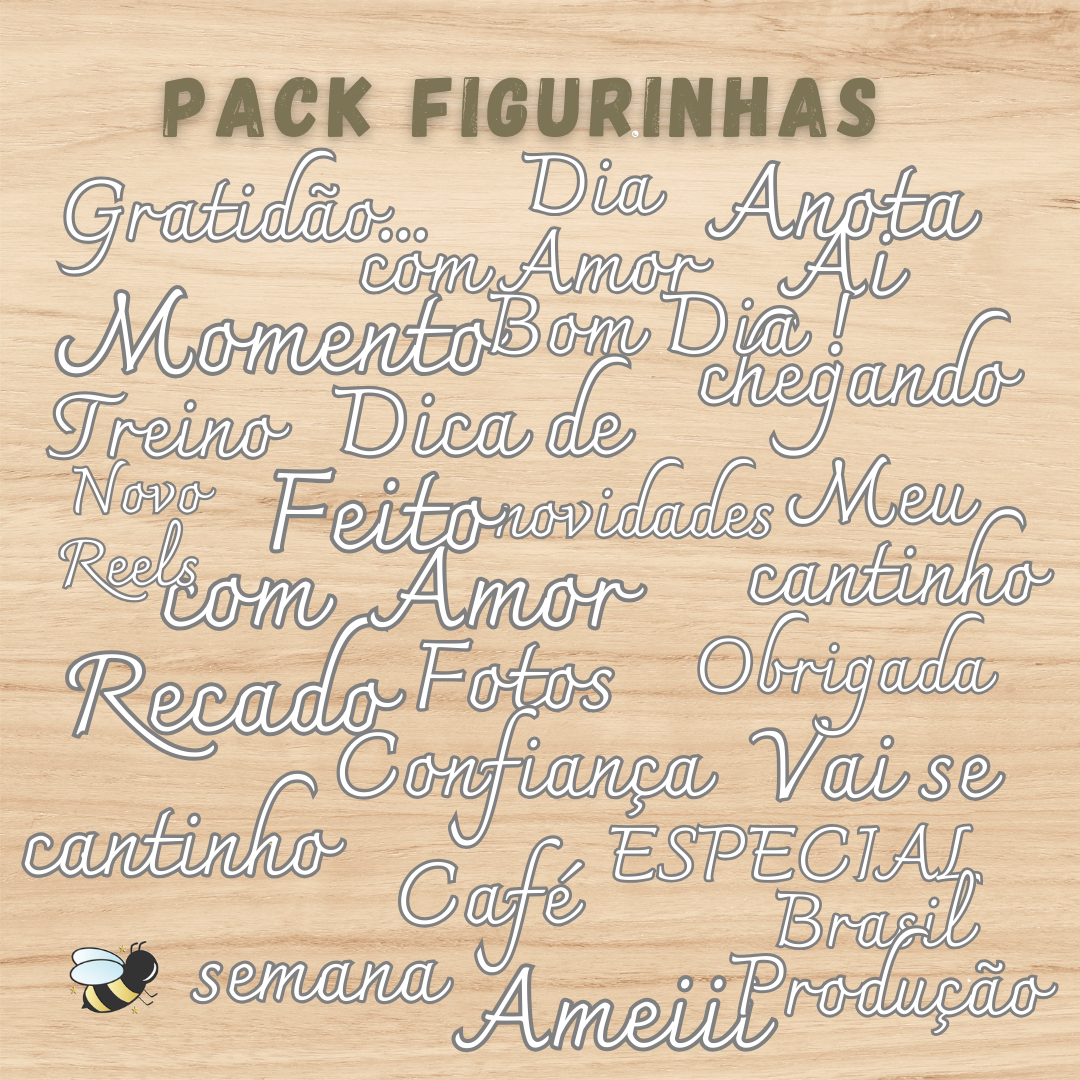 Pack Figurinhas Branco CURSIVO