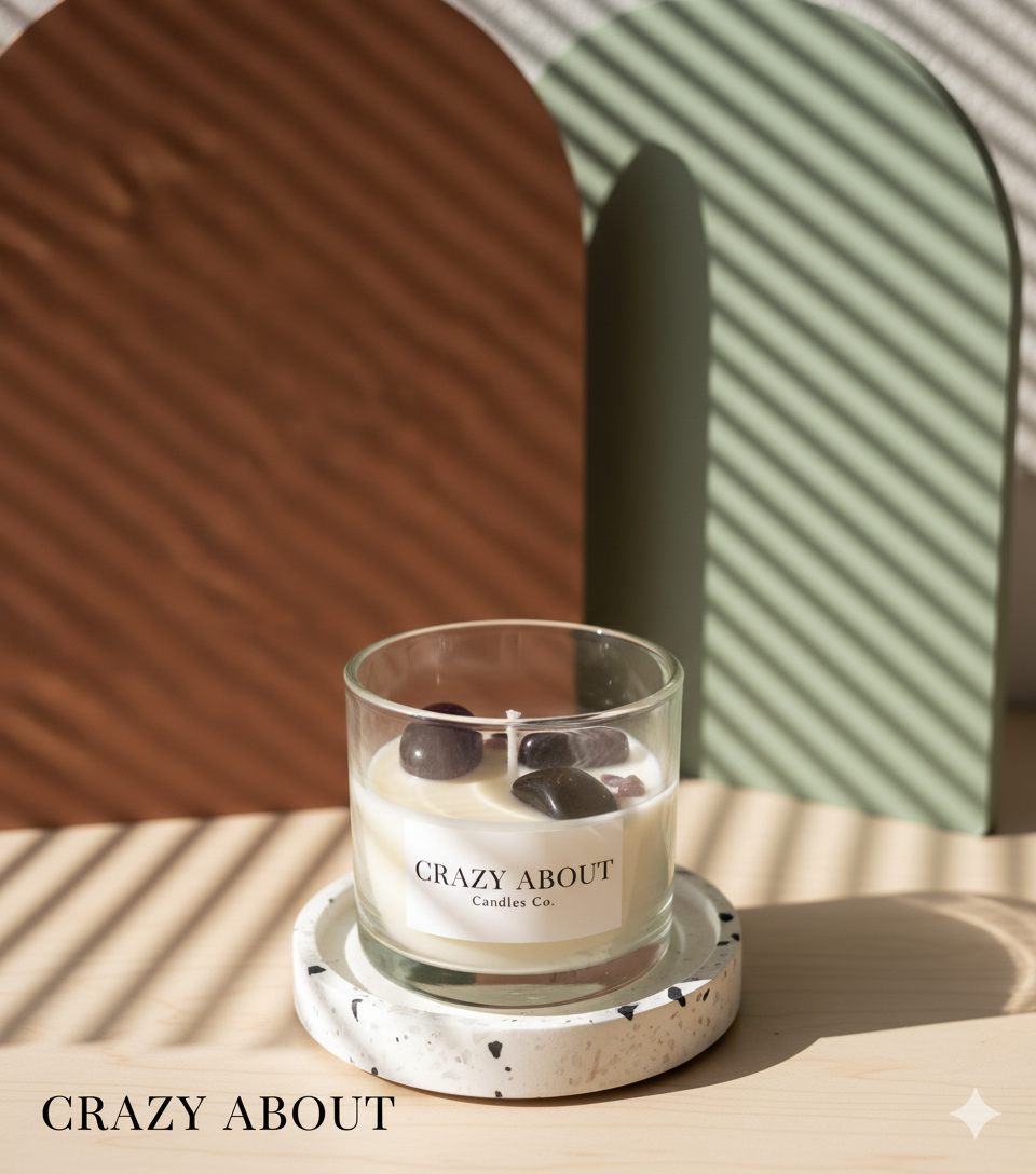 Thumbnail: Energy Crystal Candle — Natural Soy Wax, Aromatherapy & Healing Crystals