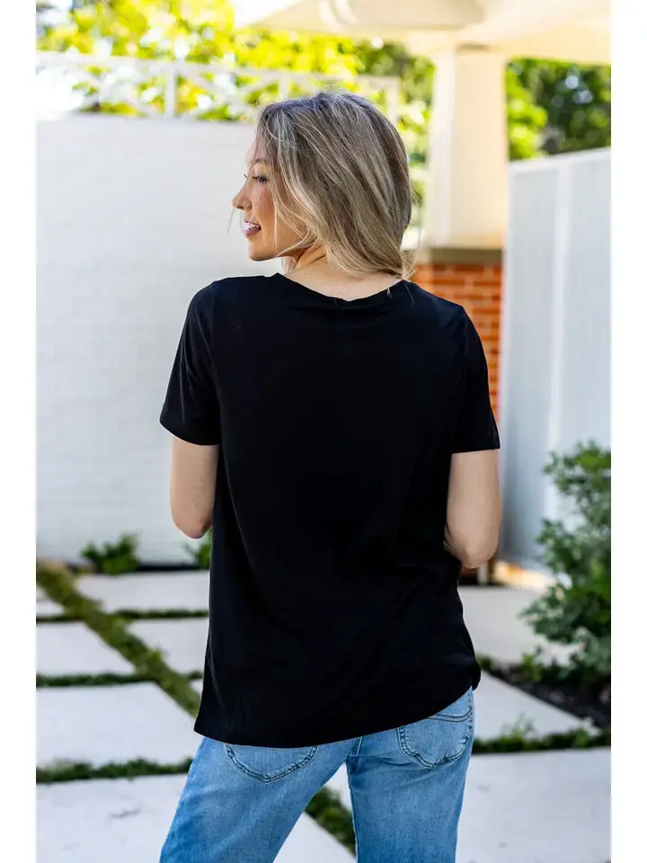 Grace & Emma Black Crewneck Tee women’s casual Southern style t-shirt