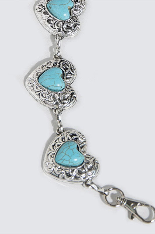 Turquoise Heart Concho Belt