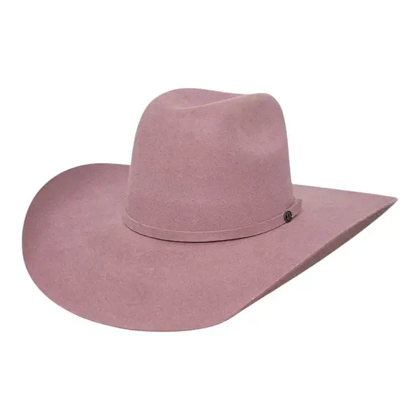 Mauve 5X wool cowboy hat by Gone Country front view