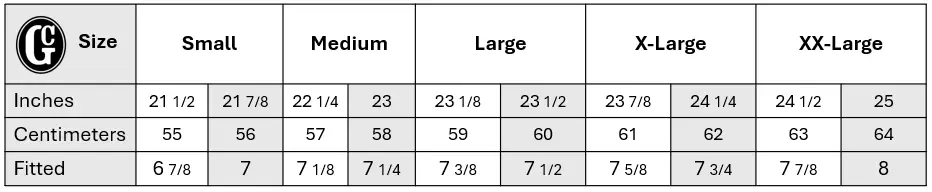 Thumbnail: Sizing Chart