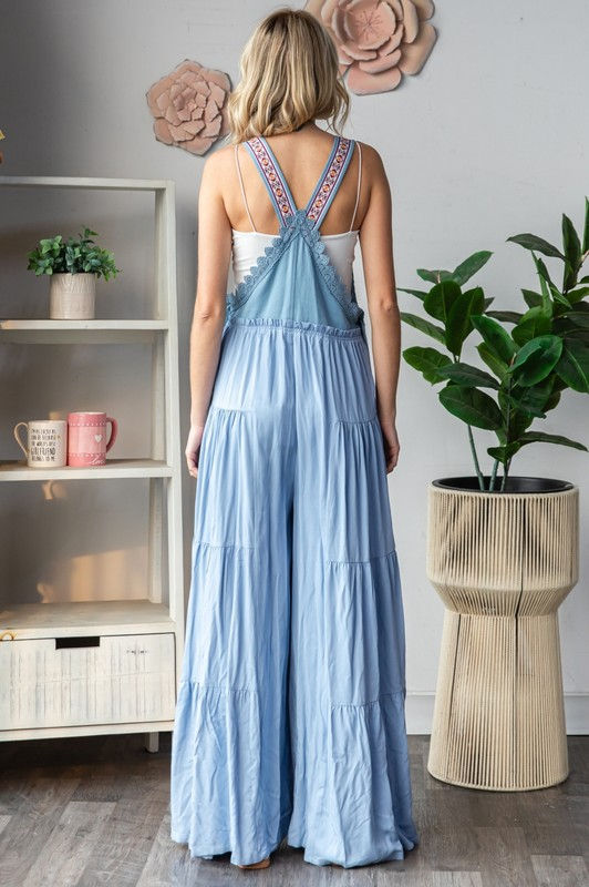 Blue Bayou Breeze Wide-Leg Overall
