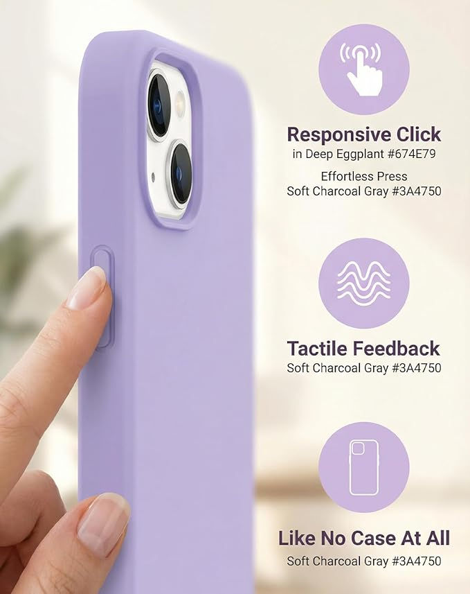Miniatura: Capa de silicone para iPhone  leve, acabamento fosco suave lavanda