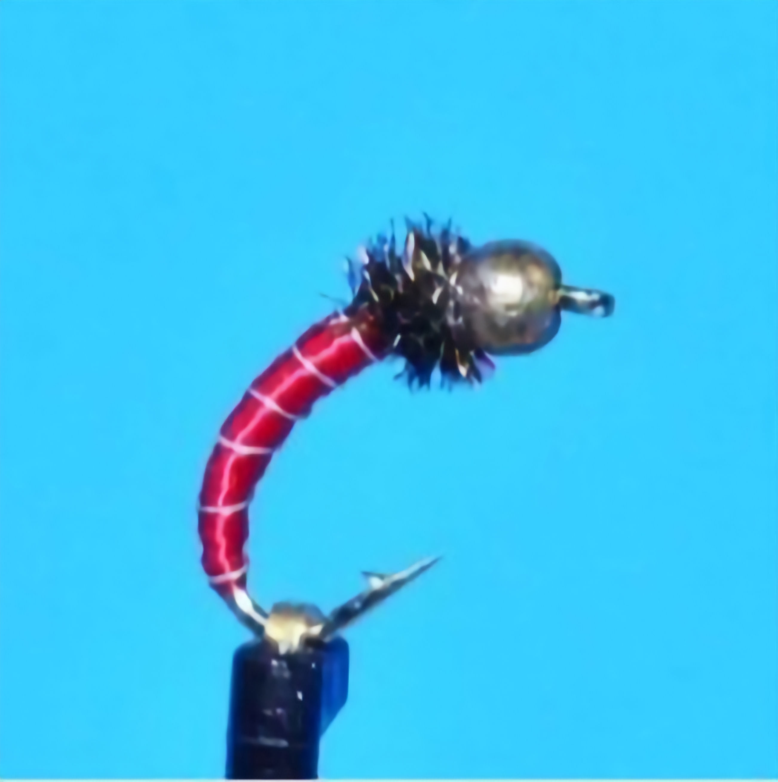 Tungsten Bead Head Zebra Midge Red