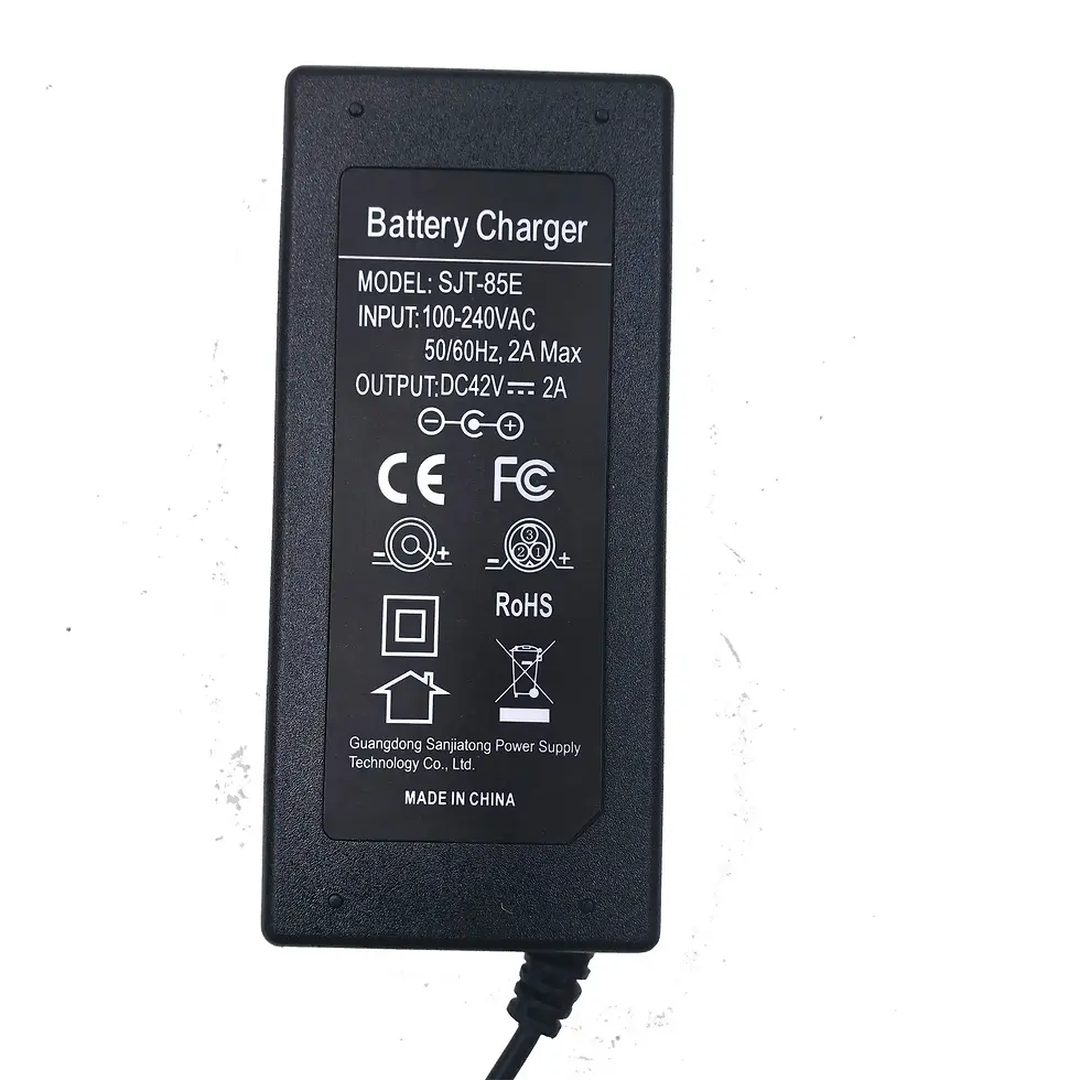 Thumbnail: 42V 2A Battery Charger for 36V Li-Ion Battery 10S 18650 Pack Connector RCA 8MM