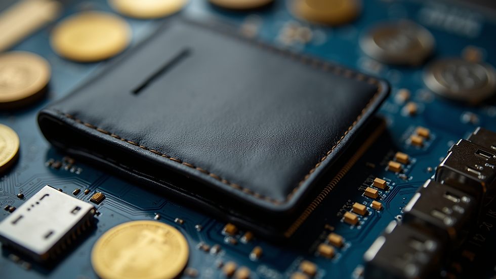 Close-up view of a hardware wallet used for cryptocurrency storage