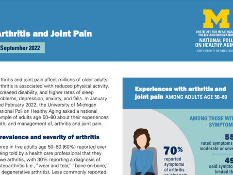 Artrite e dores nas articulações - Artigo Universidade de Michigan