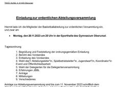 Save the Date: Abteilungsversammlung am 23.11.2023