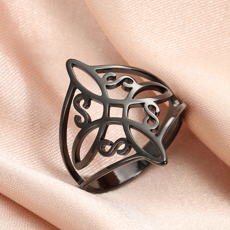Thumbnail: Stainless Steel Witch Knot Ring 