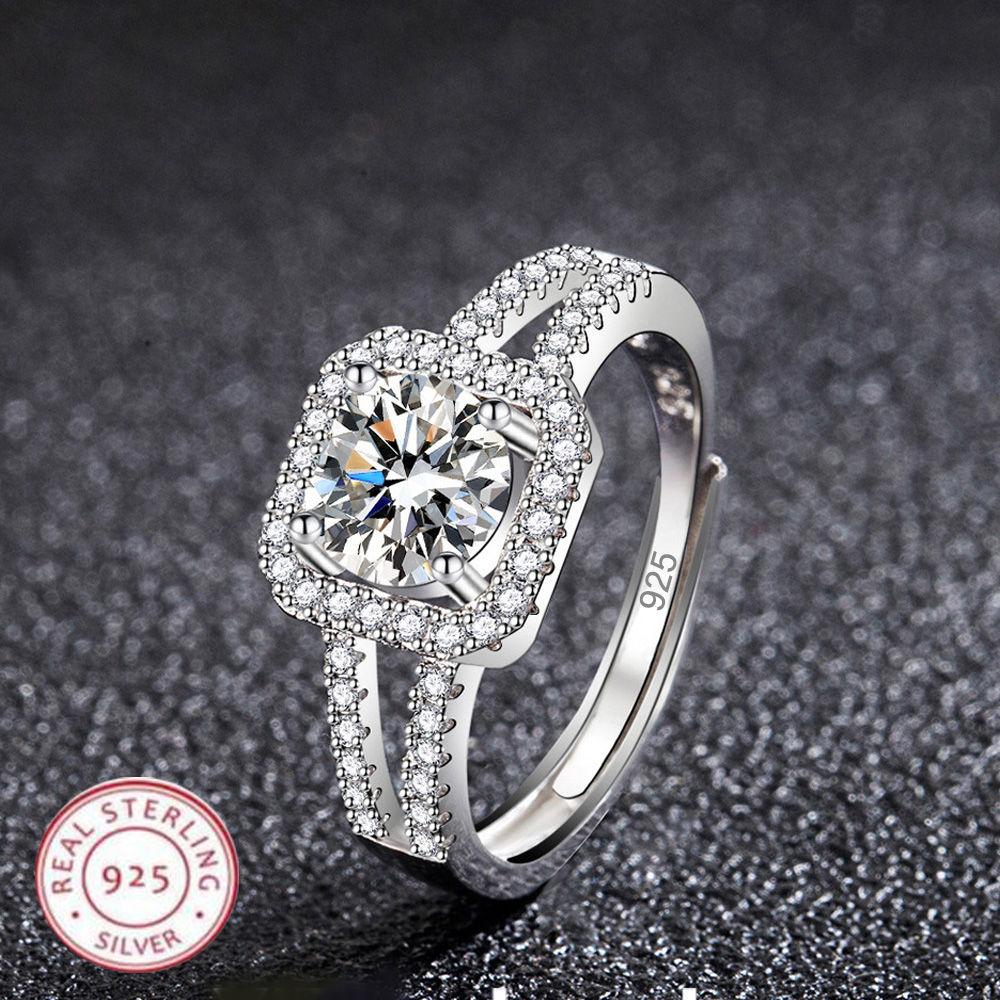 925 Sterling Silver Zircon Ring