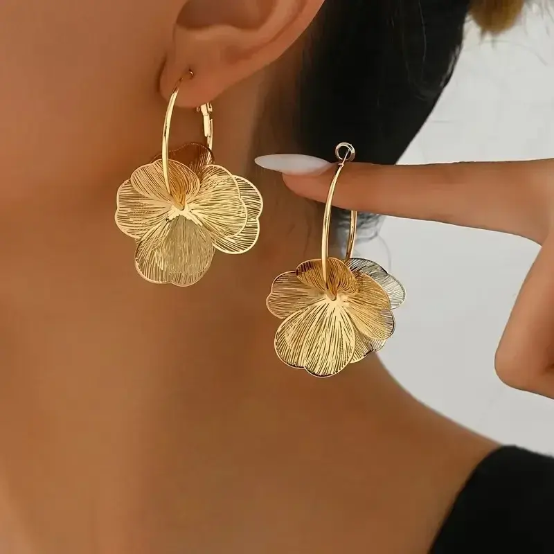 Thumbnail: Stainless Steel Floral Earrings