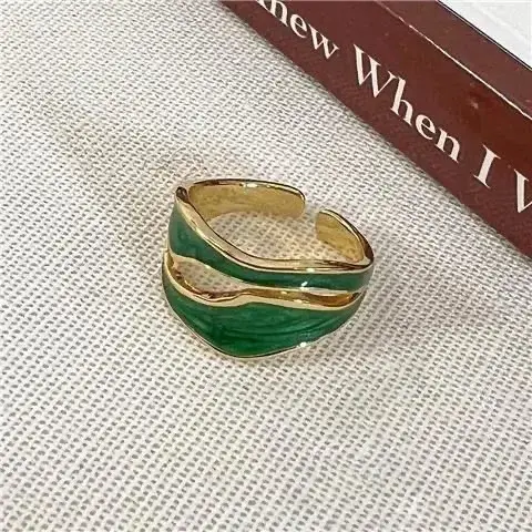 Thumbnail: Enamel Leaf Adjustable Ring
