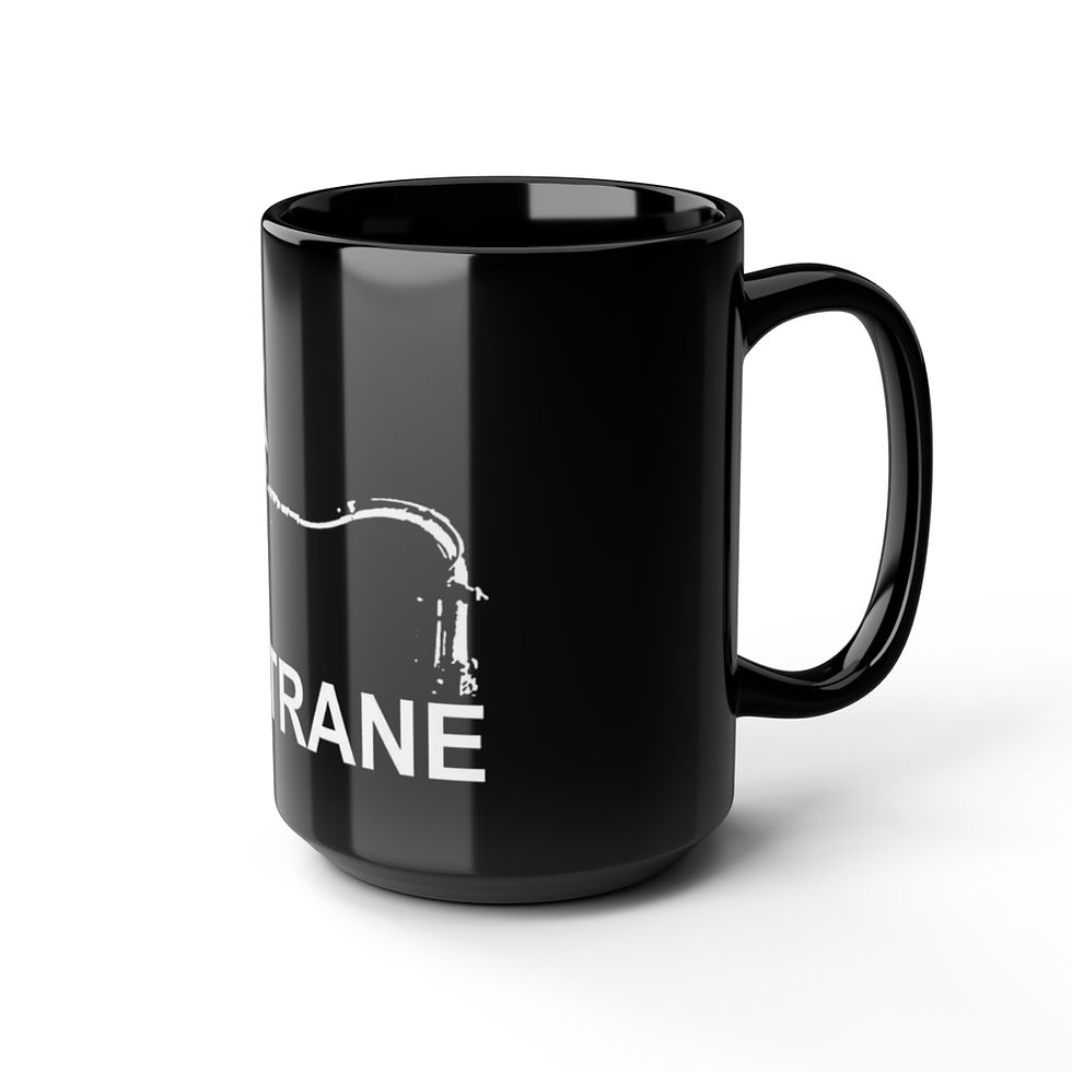 Thumbnail: John Coltrane Jazz Saxophone Black Coffee Cup Mug, 15oz