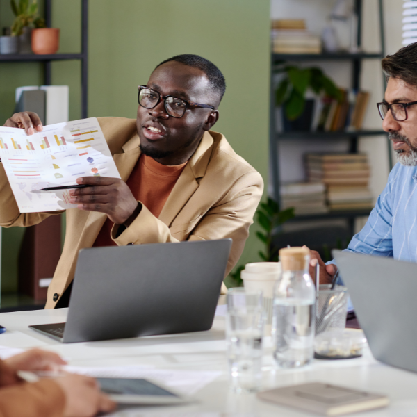 SME reviewing marketing performance metrics before funding campaigns