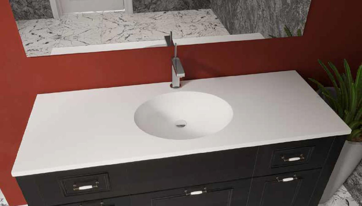 דור רפאל | משטח עם כיור אמבטיה אקרילי רותם