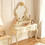 Thumbnail: Ivory Grace French Vintage Dressing Table & Stool