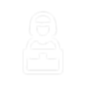 Delivery person icon with a package ready for shipping ABOUT delivery service.