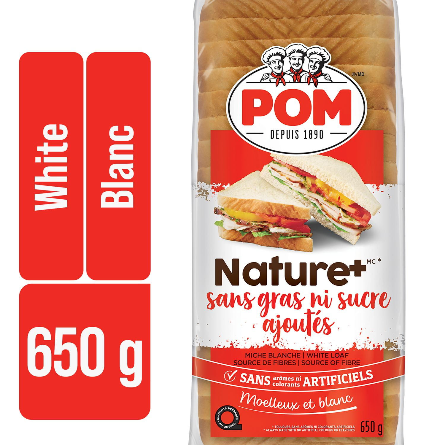 POM® Nature+ No Fat No Sugar Added White Loaf